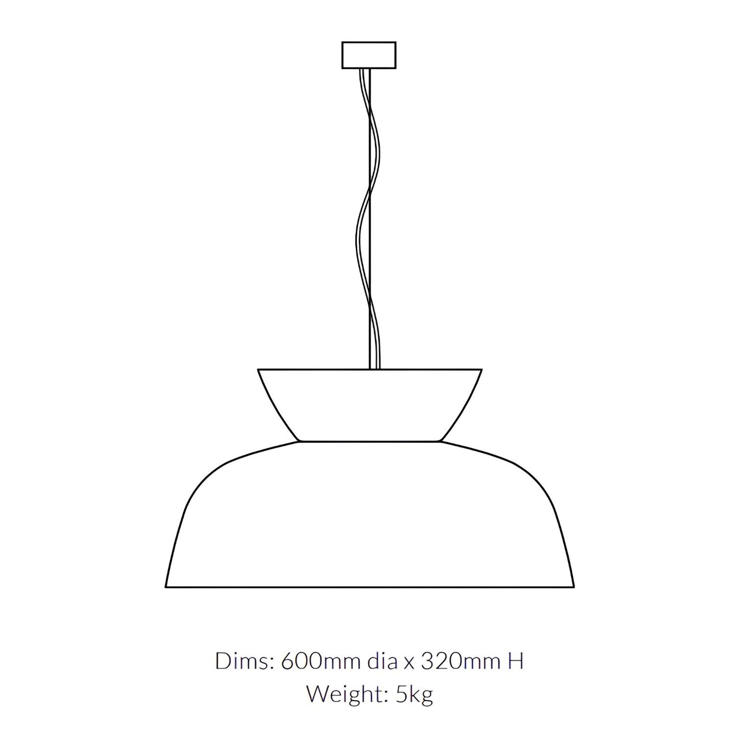 Hat Ceramic 600 Pendant White & Terracotta